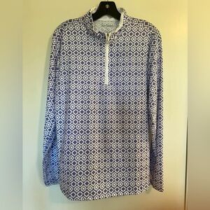 NWT San Soliel ladies golf purple/white 1/4 zip, size L